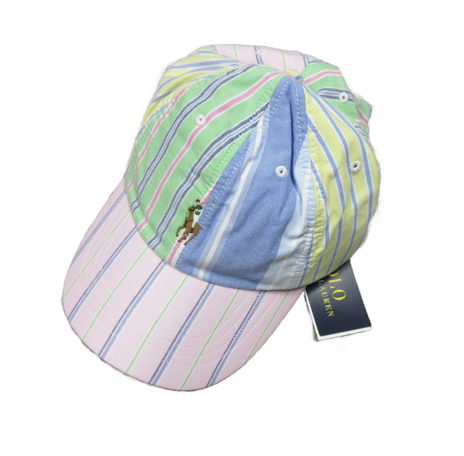 ☆POLO RALPH LAUREN☆ Stripe Color Block Ball Cap Red MAPOHG Genuine Polo Ralph Lauren Stripe Color Block Ball Cap Hat