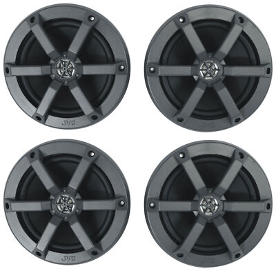 (4) JVC CS-MS620 6.5'' 50 Watts RMS 2-Way Coaxial Marine Boat Speakers in Black