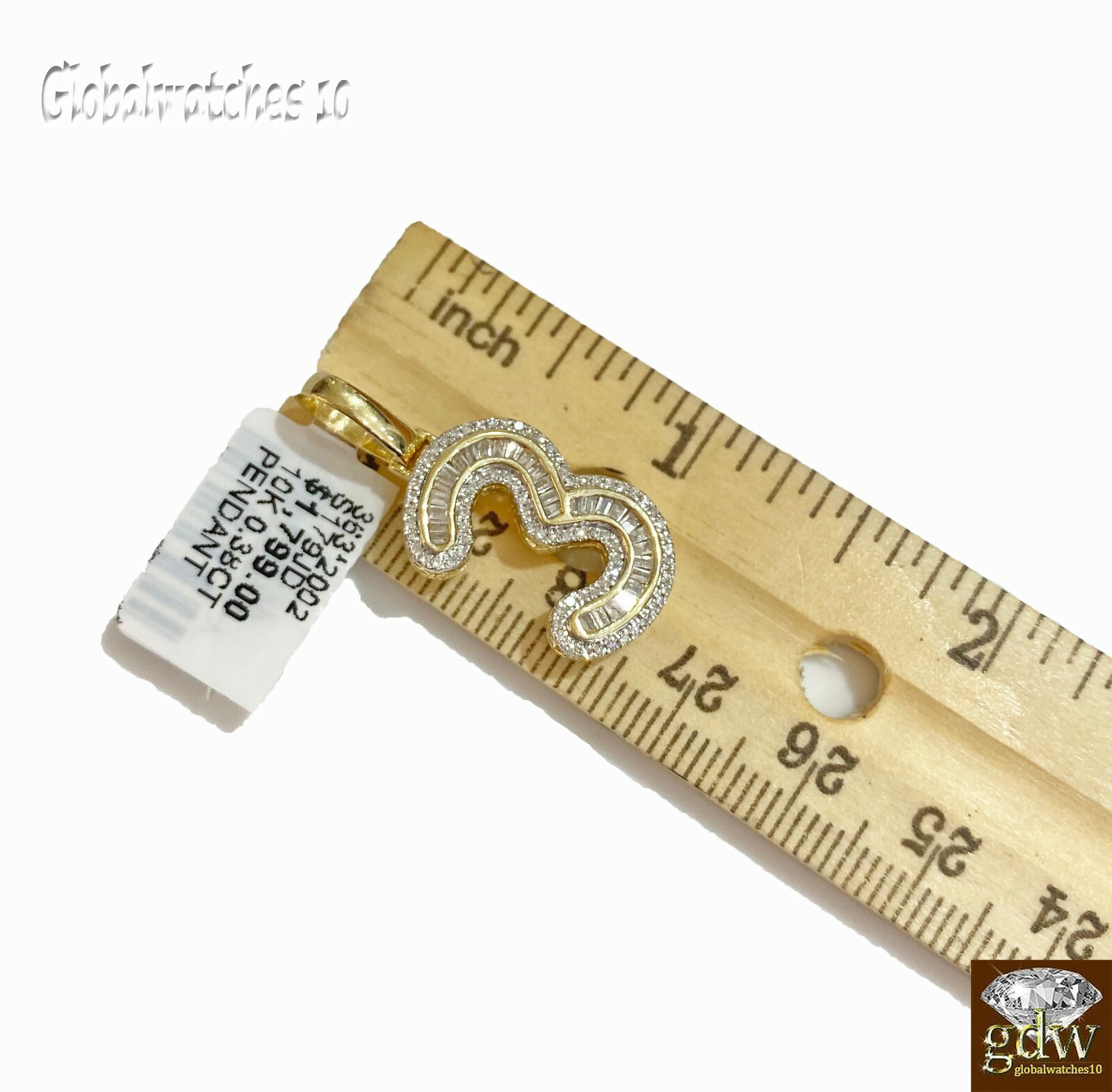 Pre-owned G&d 10k Gold Diamond Number Charm Pendant For Men Women Initial Number Letter Real