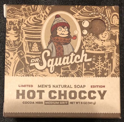Dr. Squatch Hot Choccy Milk Cocoa Christmas Soap 5oz Chocolate Made In USA