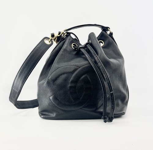 ショルダーバッグ・ポシェット × ヴィンテージ(中古) Chanel Caviar Chain Crossbody Bag CHANEL Quilted Caviar Leather Chain Crossbody Glasses Case