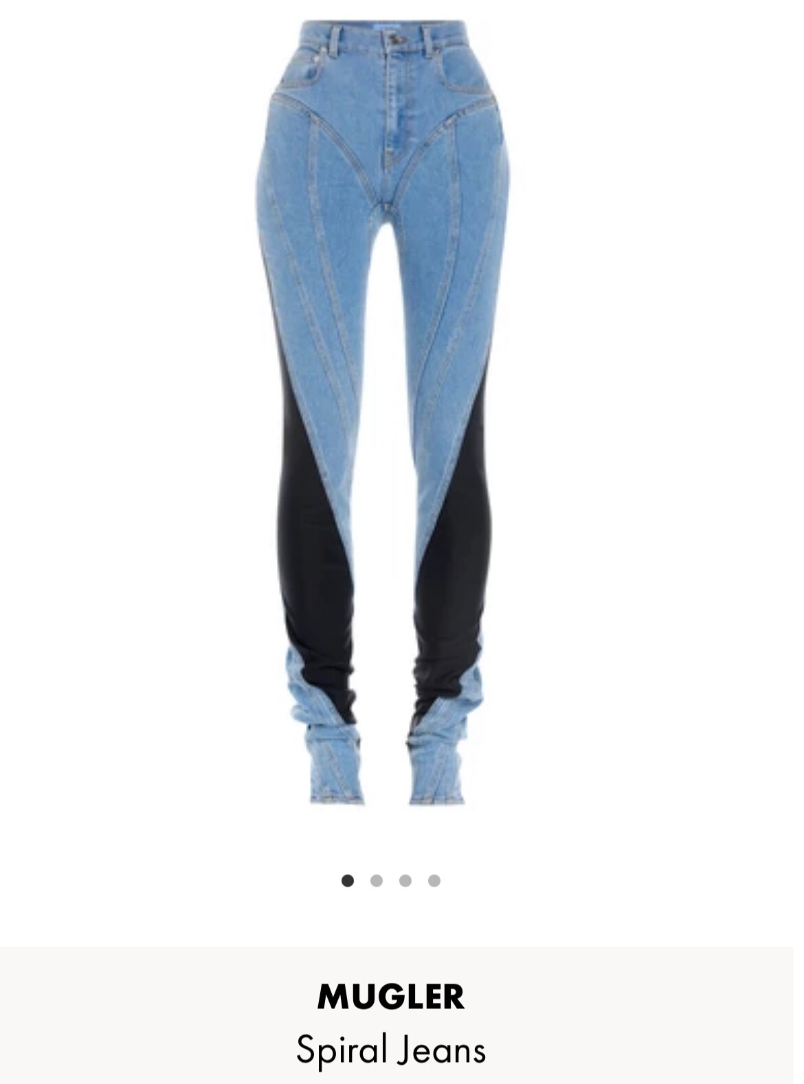 Mugler Thong spiral jeans High-waisted pants, combination of