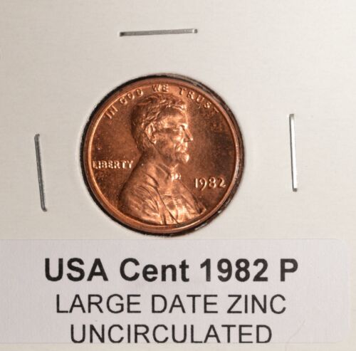1982 P - Large Date - Zinc - USA Small Cent - UNCIRCULATED
