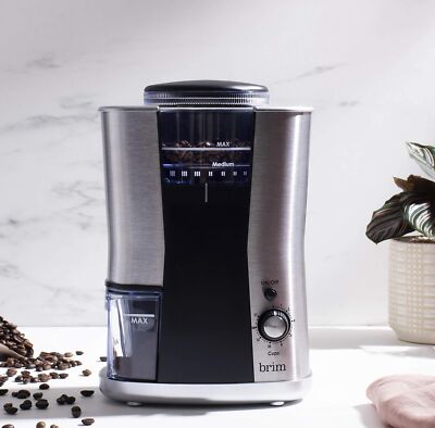 BRIM Conical Burr Coffee Grinder, Uniformly Grinds Beans for 1-17 Cups of Cof...