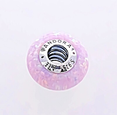 NEW 100% Authentic PANDORA 925 Silver Pink Opalescent Charm Pendant 791691C03