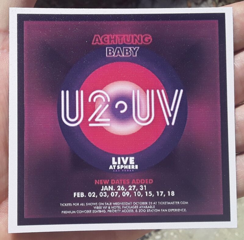 U2•UV Achtung Baby Live at Sphere Promo Magnet Las Vegas 2024 