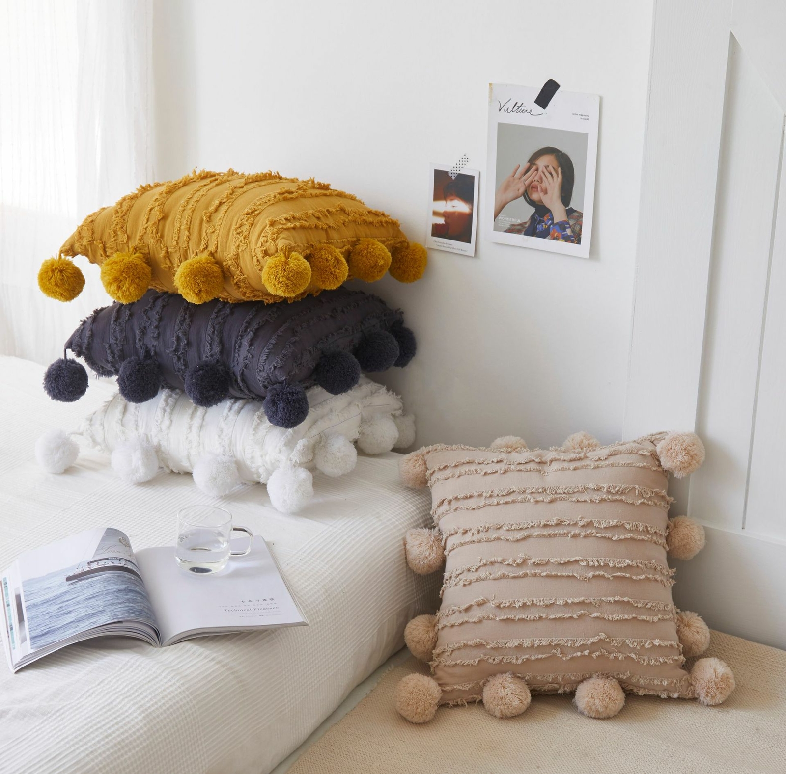 Pom Pom Pillow Cover 45*45cm Cushion Covers Decorative Pillowcase | eBay