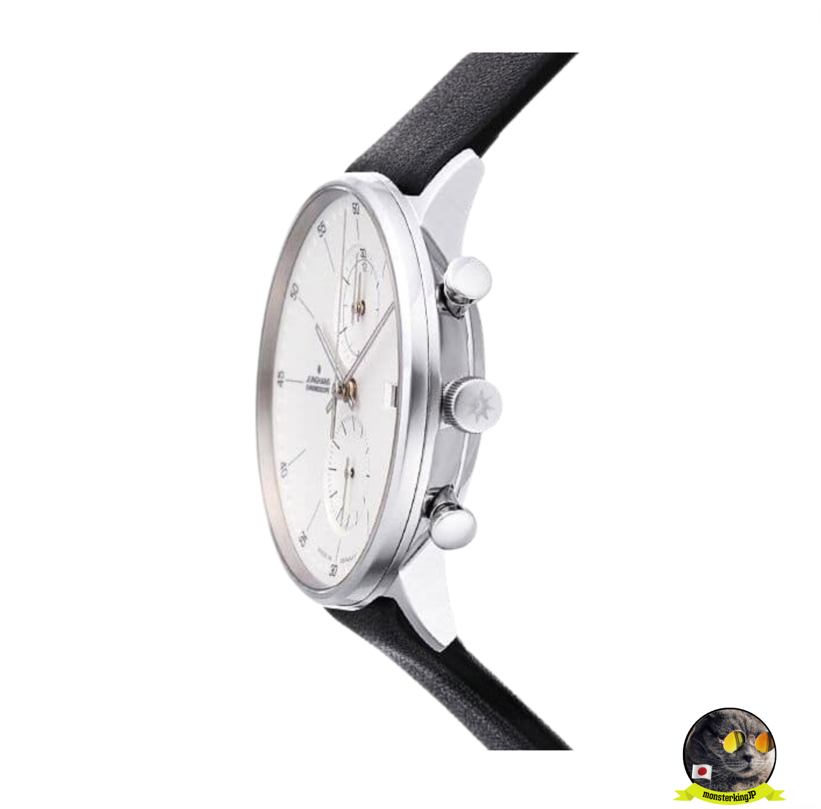 Pre-owned Junghans Form C Chronograph 041/4770.00 Quartz Men's Watch 40mm Leather