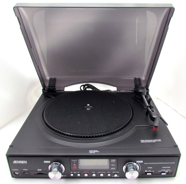 Jensen 3-Speed Stereo Turntable with MP3 Encoding - JTA-450 | Stereo