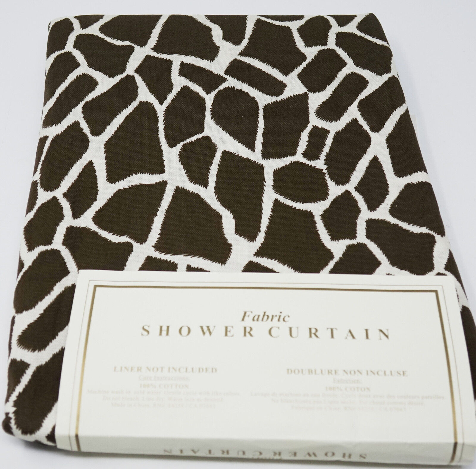 НОВАЯ занавеска для душа из хлопчатобумажной ткани Royal Bath, коричнево-бежевая с принтом жирафа, 72 x 72 дюйма