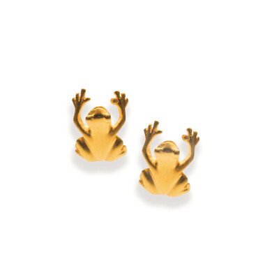 Frosch Ohrstecker Ohrring Drachenfels D  FR 26 AGG Froschkönig Silber Gold