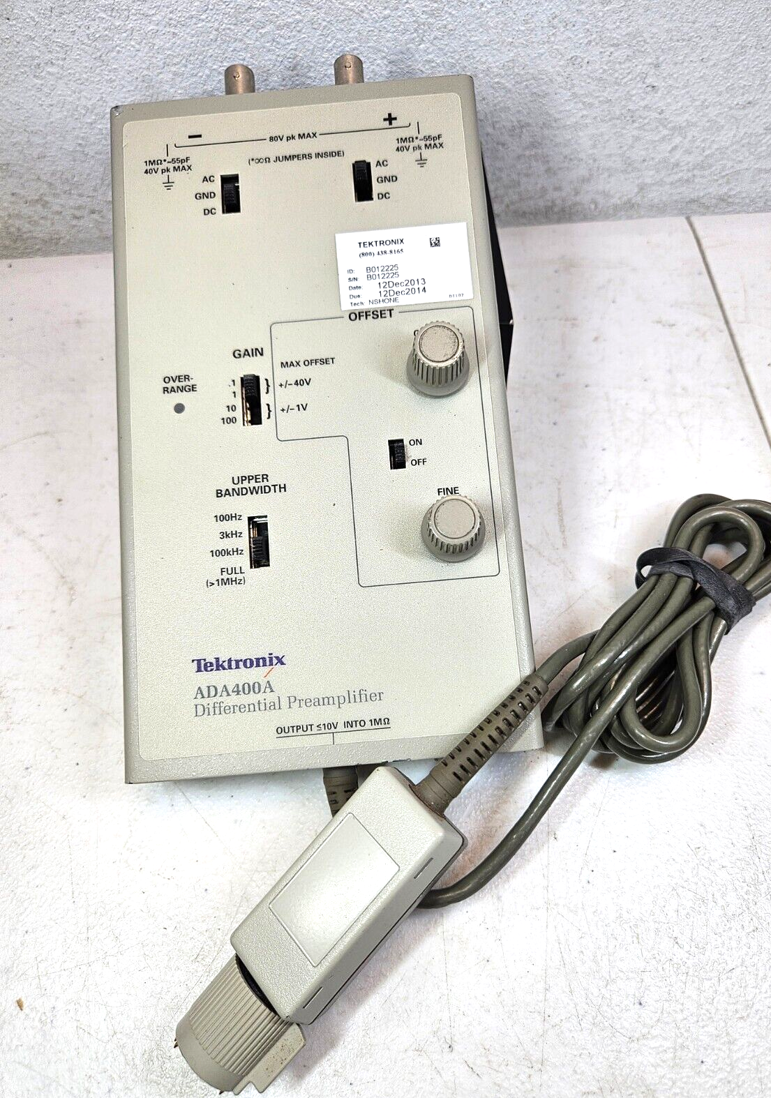 Tektronix Differential Preamplifier for Any Oscilloscope ADA400A - FAST SHIP!💨✅