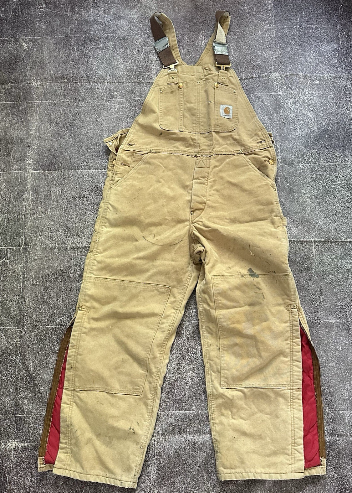 Carhartt USA製 裏地付き Double Knee Overalls Men's Vintage 90s Carhartt Double Knee Front Quilt Lined Bib