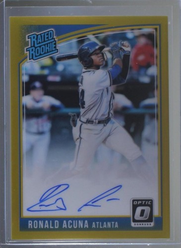 2018 Donruss Optic Ronald Acuna Jr Rated Rookie /149 Blue Holo 