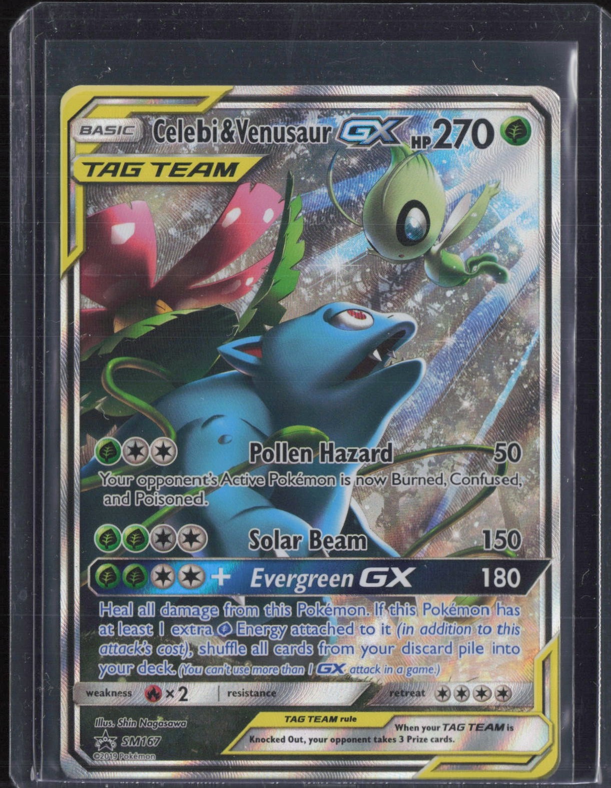 2019 Pokémon Basic Tag Team Holo Celebi & Venusaur GX