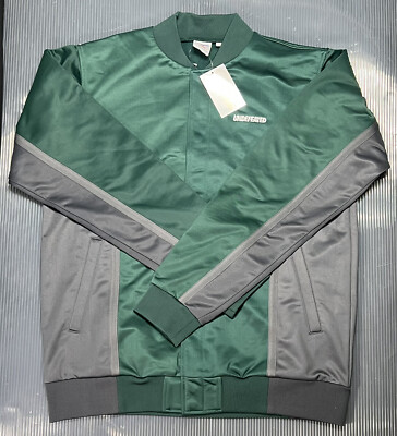 Undefeated Men s Pine Green Striped Track Jacket Size Large NWT