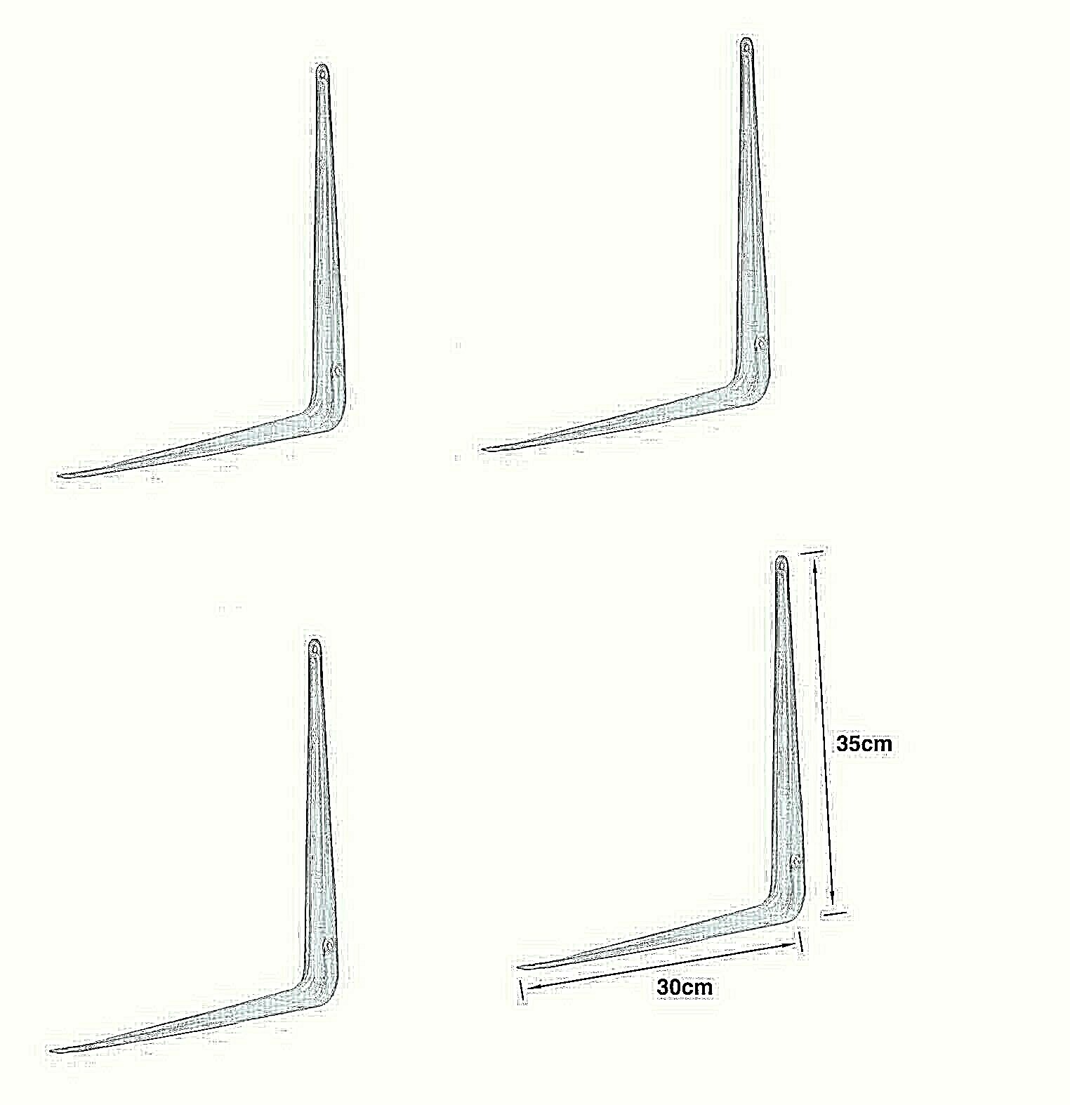 Set 4 staffe angolari Metallo 20x15 cm per mensole Legno Ferro Alluminio Hmj