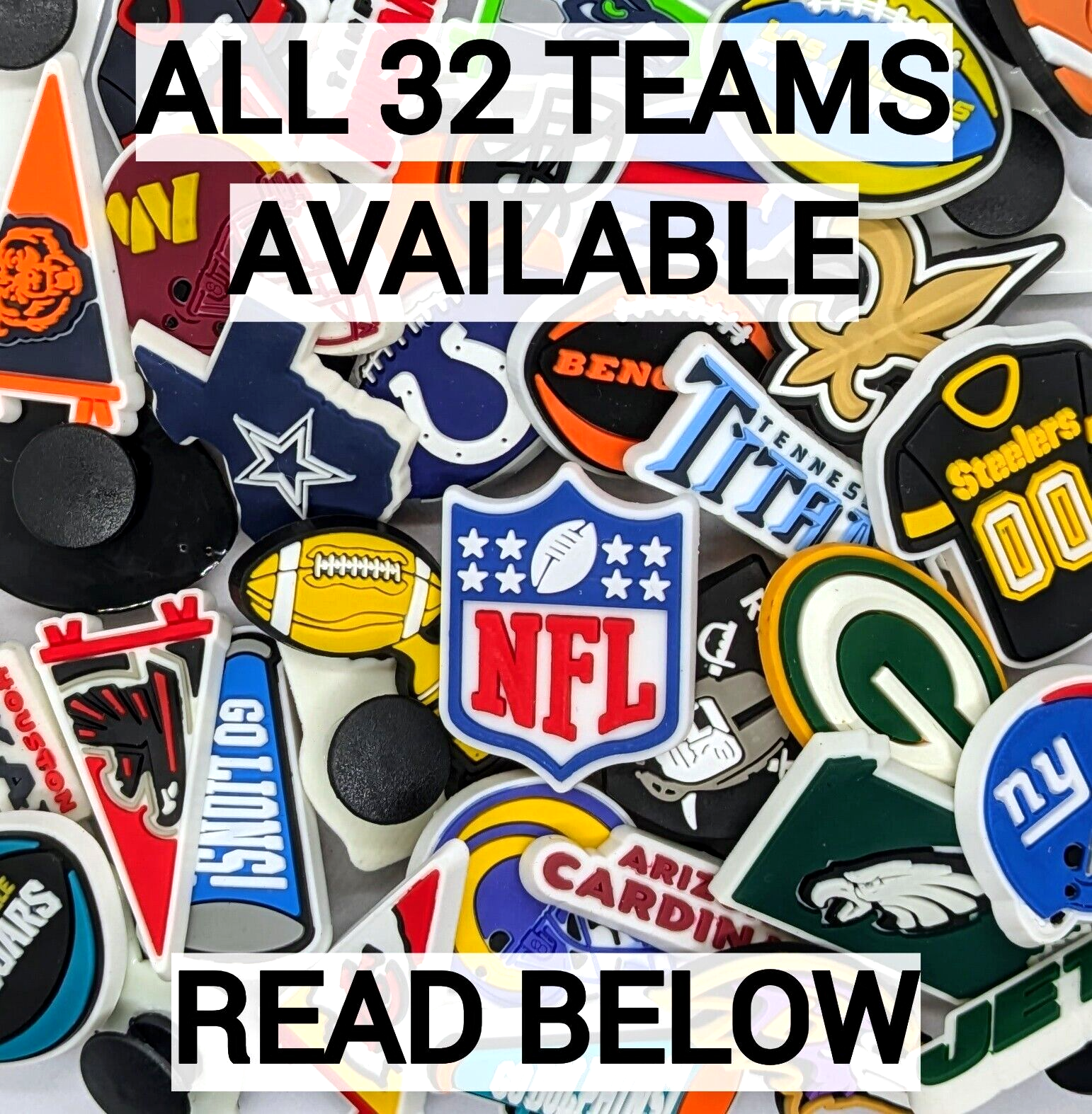 DENVER BRONCOS SHOE CHARMS (14pcs) Football Cool Gift Accessories Set Lot