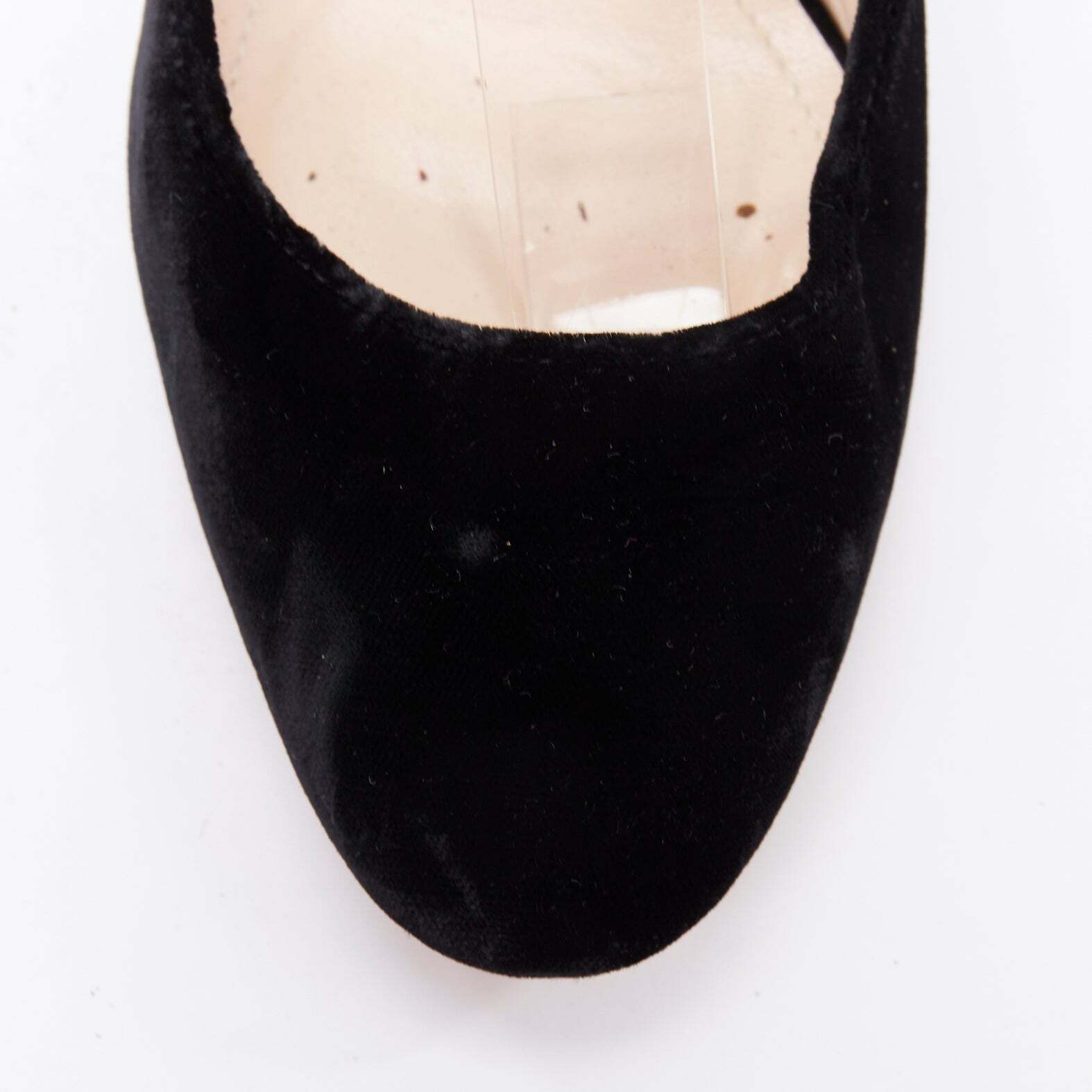 NICHOLAS KIRKWOOD Lola black velvet pearl heel slingback NICHOLAS KIRKWOOD Lola black velvet pearl heel slingback