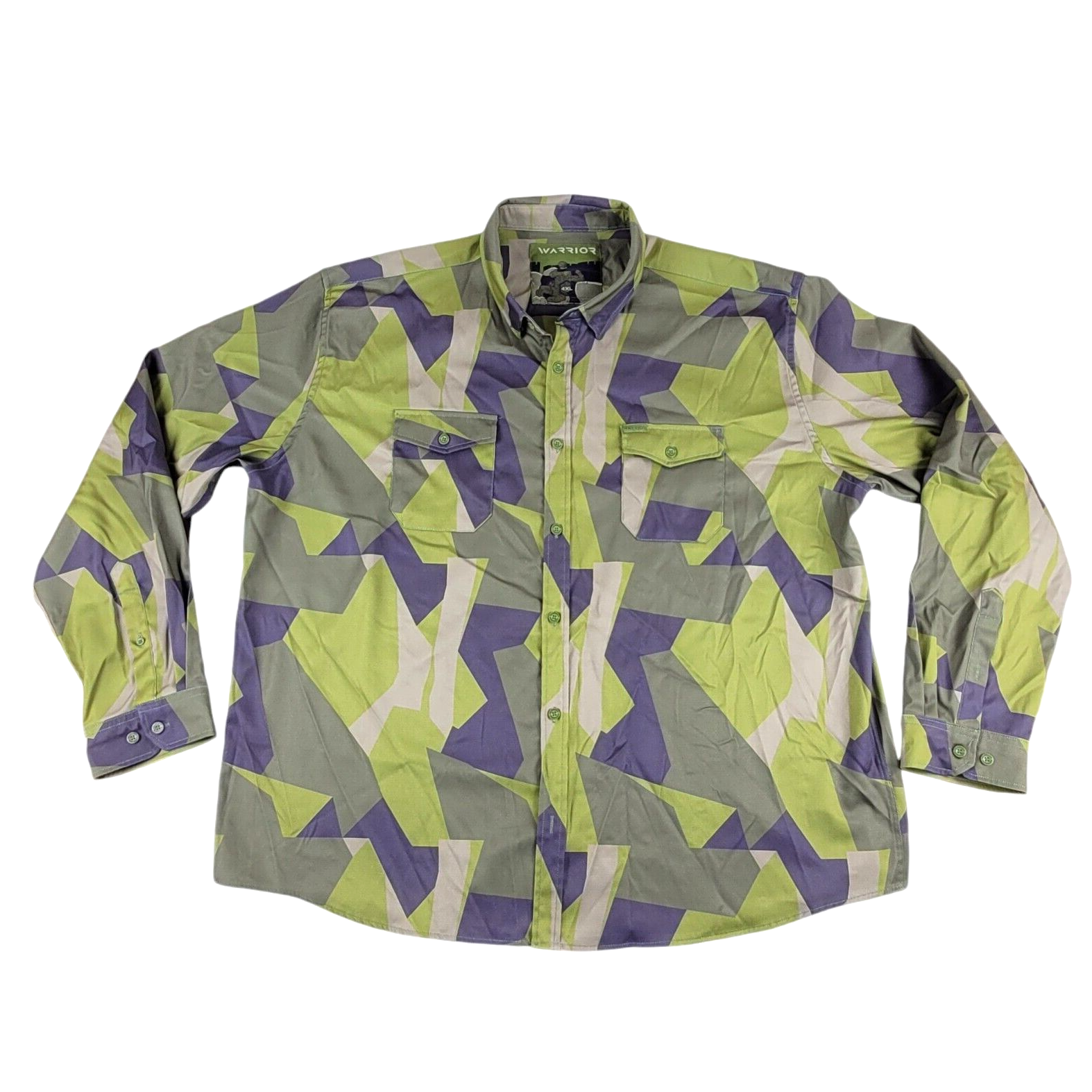 Warrior Brand Shirt Mens 4XL Green Block Camo Camouflage