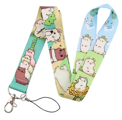 Pinstant Alpaca Llama Lama Pacos Fluffy Wool Kawaii Cute 17.7'' Neck Lanyard K...