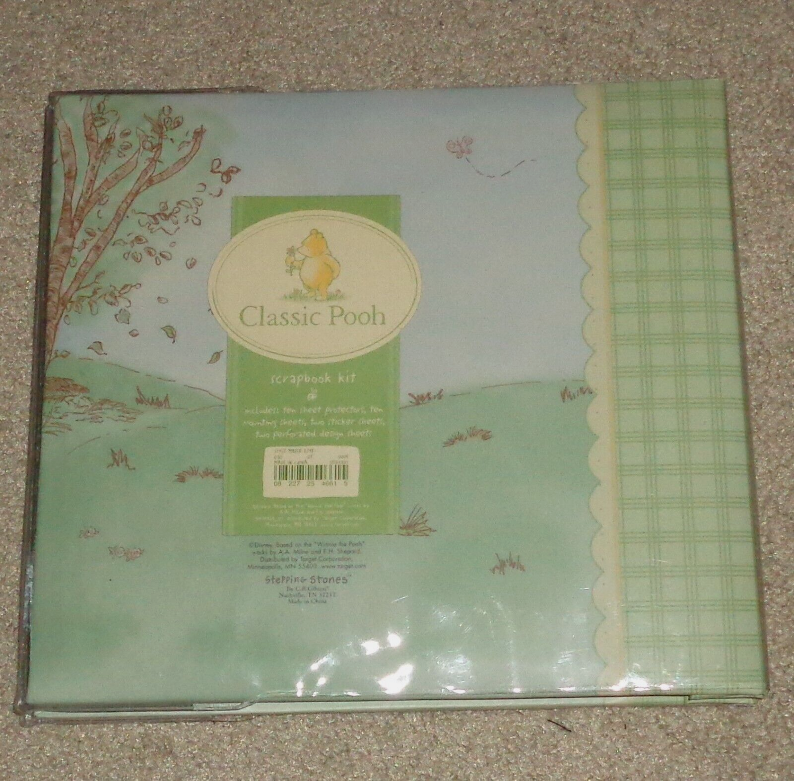 Disney Winnie the Pooh Baby's Scrapbook Album with Stickers 8 x 8 New