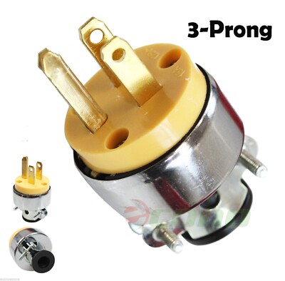 New 3-Prong Replacement Male Electrical Plug Heavy-Duty Free Shipping