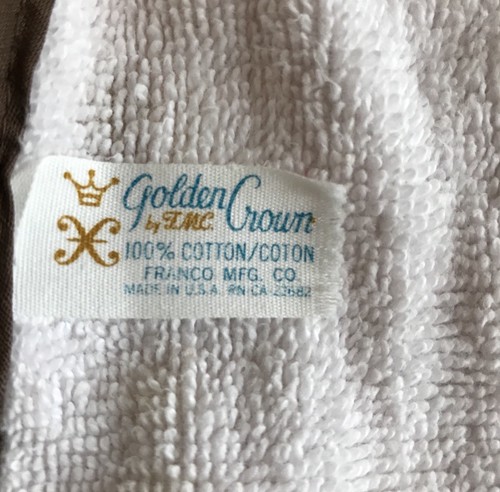 Vintage Golden Crown Towel Apron Brown Gold Country Rustic Print USA