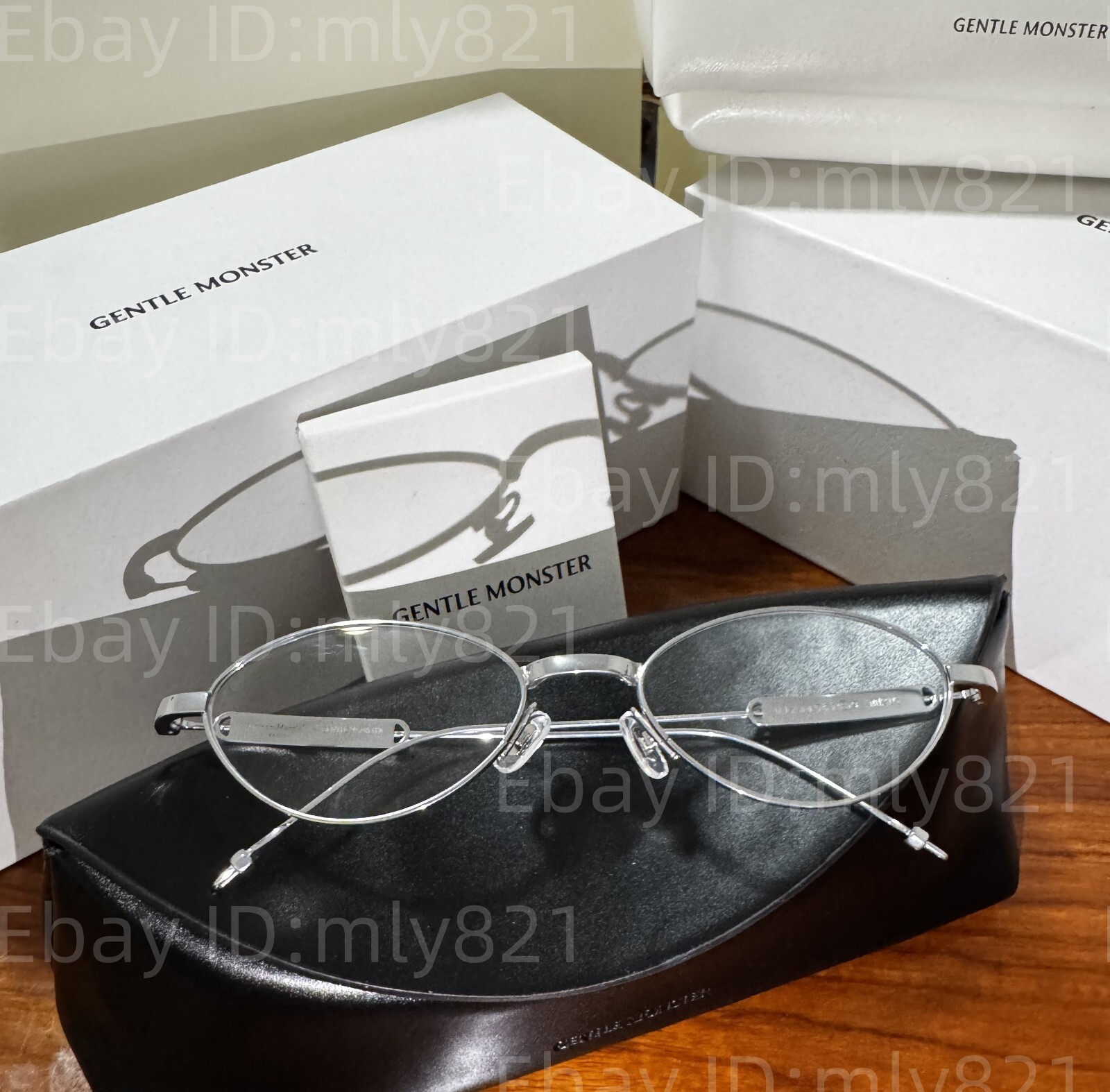 箱 ケース付Gentle Monster oval glass Gentle Monster Pocket Collection Cubit 02 Silver Oval