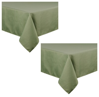 Tektrum 2 Pack 60''X84'' Rectangular Waffle Tablecloth-Waterproof (Green)