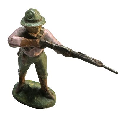 Vintage Elastolin Composition Wild West Western Cowboy Firing Rifle Figure