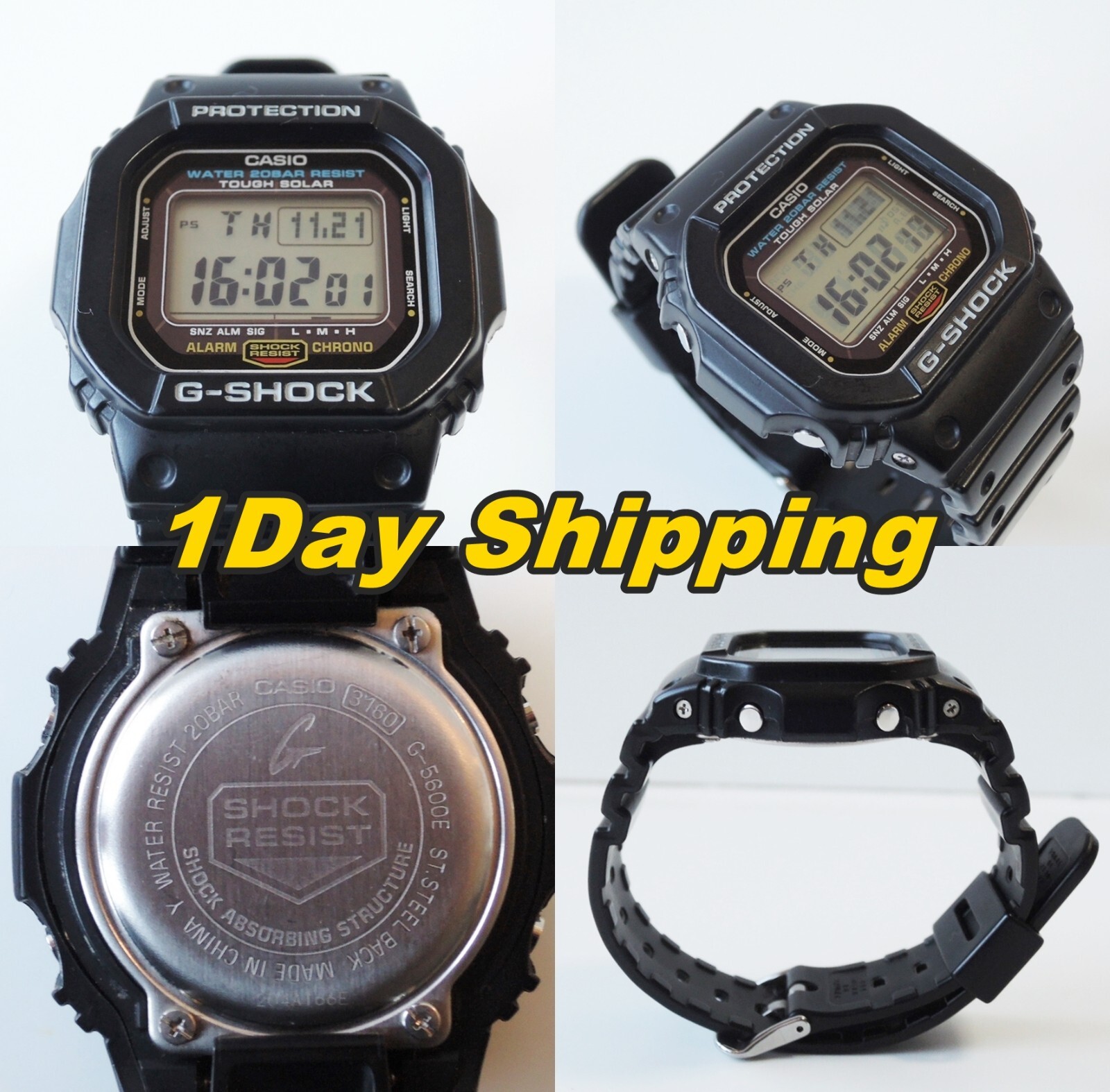 CASIO G-SHOCK G5600E-1JF Black Tough Solar Men's Watch