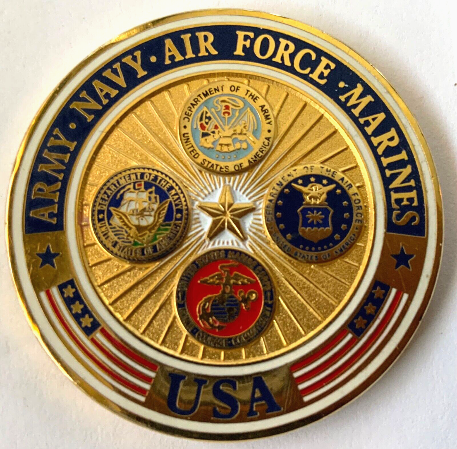 Challenge Coin - US Military - Army-Navy-Air Force-Marines