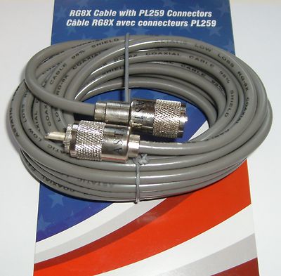 Astatic 18 foot RG8X mini8 Coax CB Radio Antenna Coaxial Cable Soldered PLs 18ft