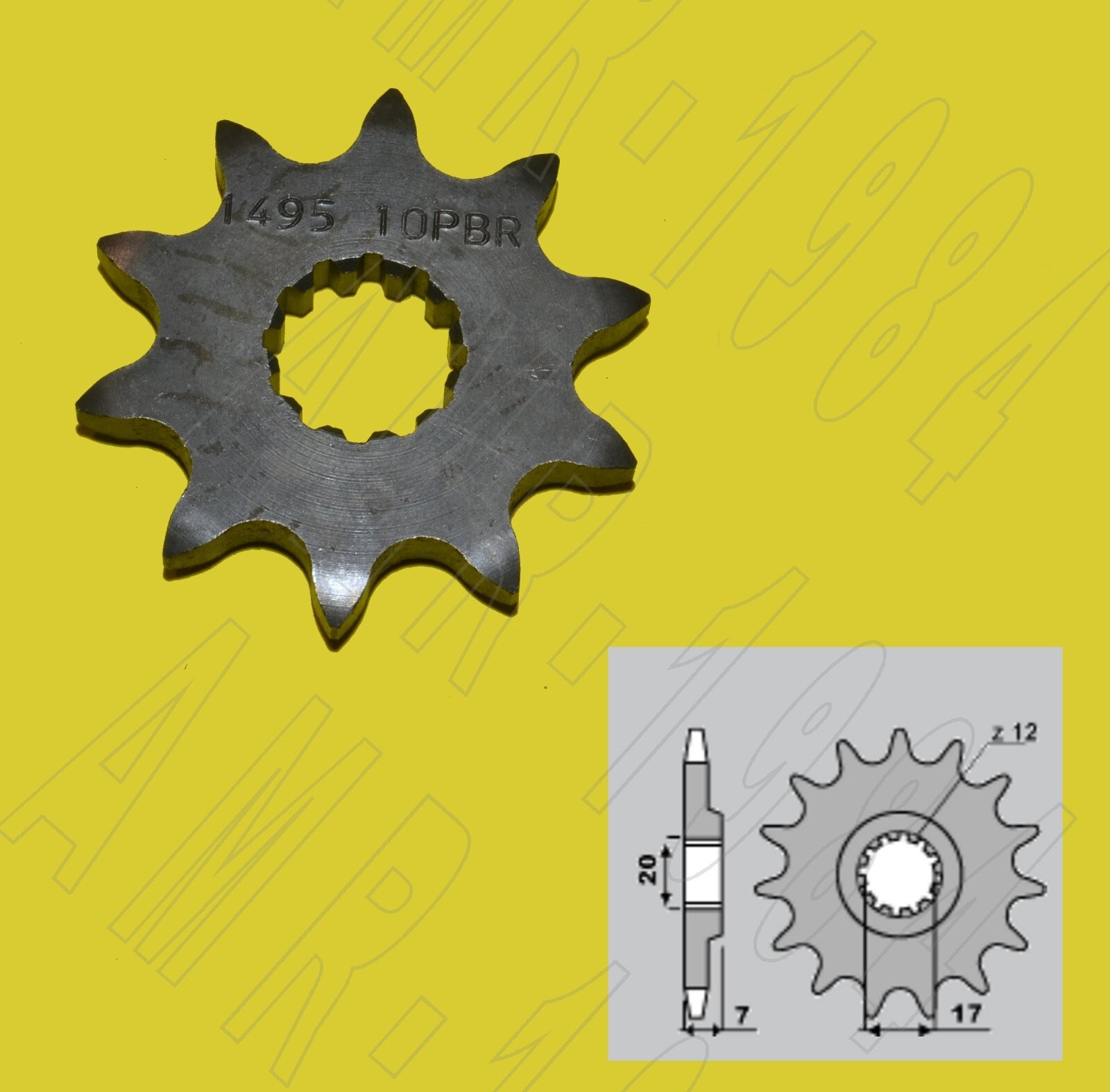 PIGNONE PBR  ACCIAIO  Z 10 BETA MOTOR TRIAL ZERO - TR 32 - 125 RG   P. 520  1495