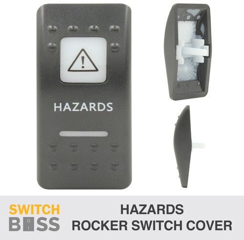 Rocker Switch Cover Only HAZARDS suit White LED Boat Caravan Marine 4X4 SUV