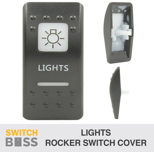 Rocker Switch Cover Only LIGHTS suit White LED Boat Caravan Marine 4X4 SUV