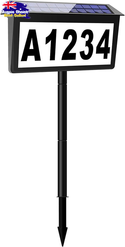 Solar Address Sign LED Number Plaque Waterproof Outdoor House Light White
