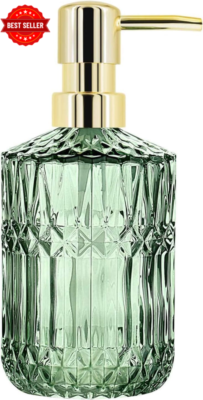 Glass Soap Dispenser with Pump, Refillable Liquid Hand Soap Dish Soap Dispenser