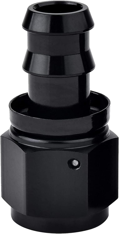 6AN Straight Push Lock Hose Fitting End Black