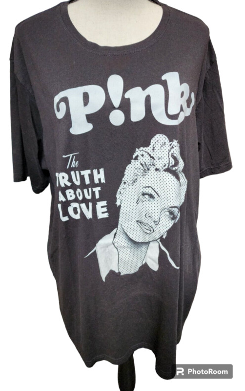 Pink The Truth About Love Black T-Shirt Plus Size 2x 2012 Band Pop Rock