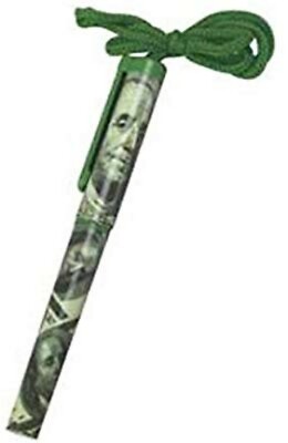 6 - $100 Bill Pens Necklaces Party Favor Birthdays School Grab Bag Prizes