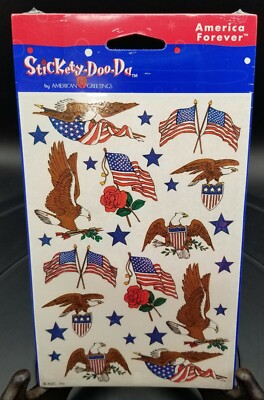 Vintage American Greeting Patriotic Flag Stars Eagle July 4th Temporary Tatoos