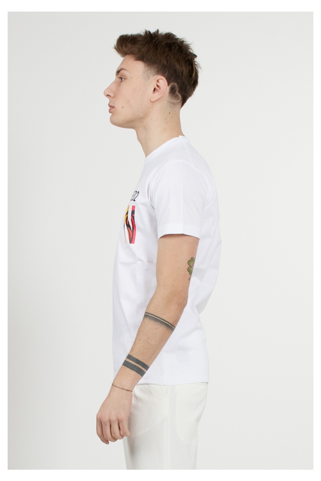 Dsquared2 ICON Tropical Logo Print T-Shirt - White | eBay