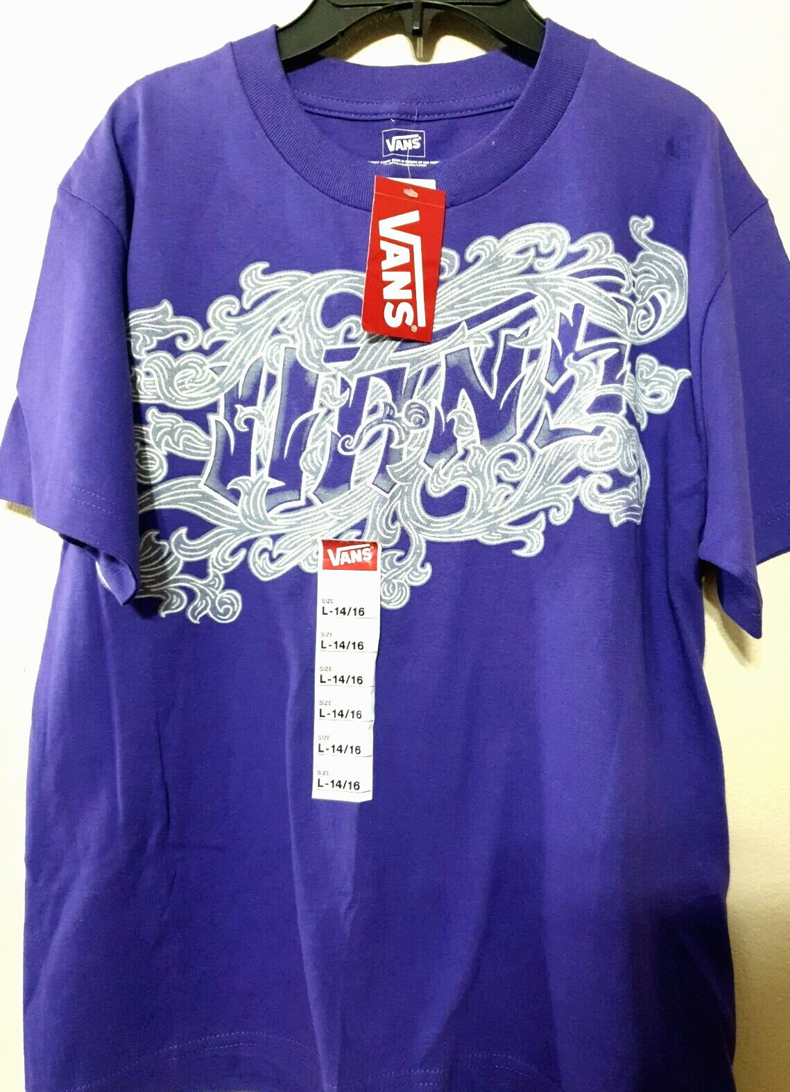 VANS Y2K T-Shirt Youth Large (14-16) Spellout Tee Cotton VANS Y2K T-Shirt Youth Large (14-16) Spellout Tee Cotton