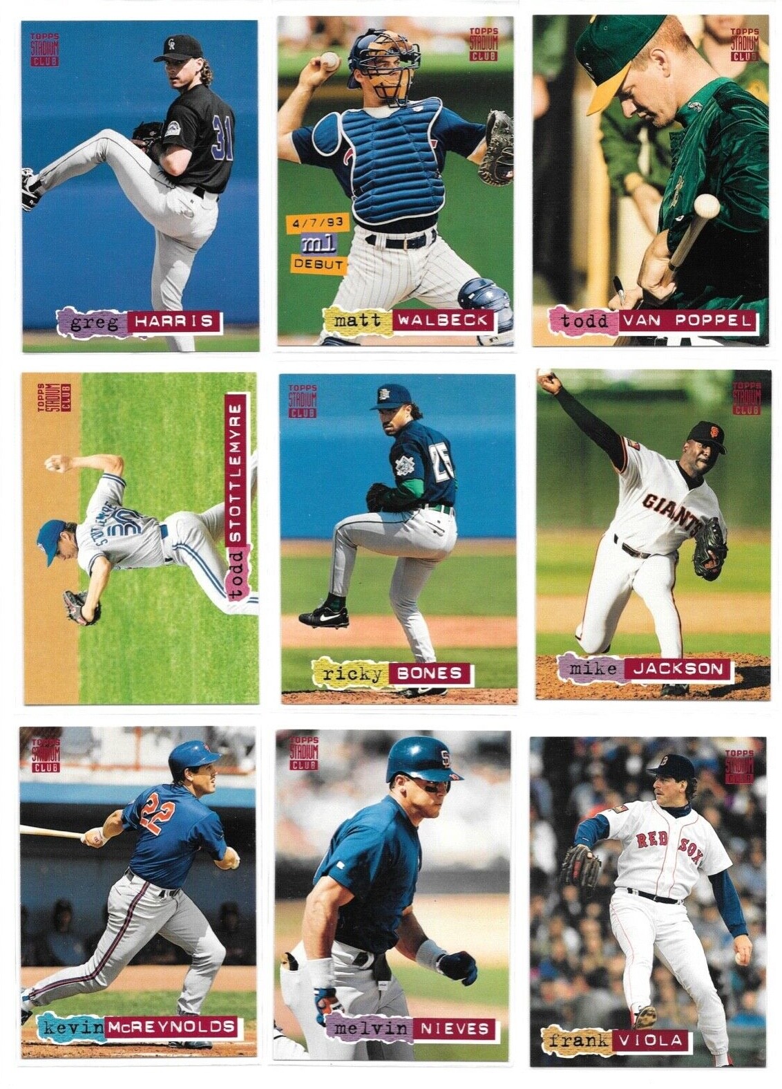 1994 Topps Stadium Club Baseball Trading Cards / You Choose #s 501 - 701 / mb8