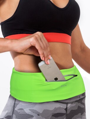 Runner Waist Belt-2 Pockets Hip Hug Running Belt Storage Pouch Bag Runners 5inch