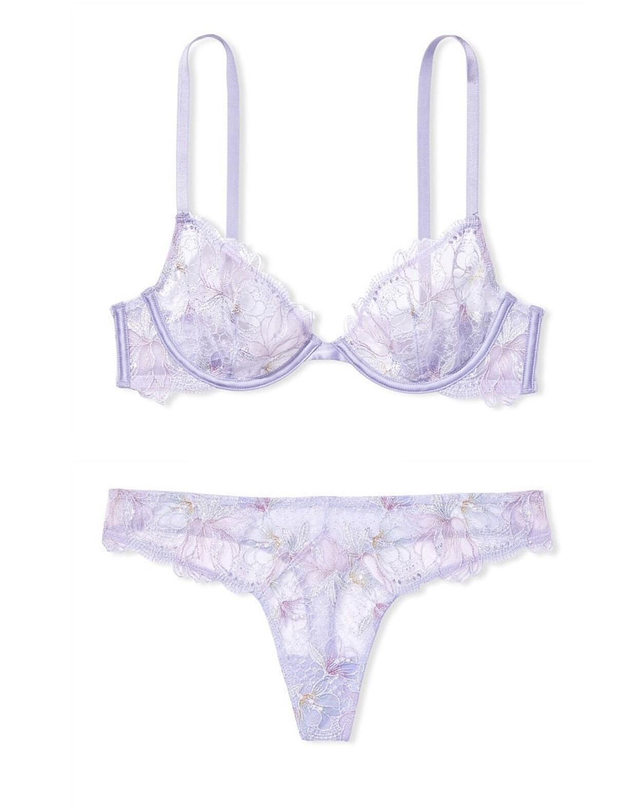 

Victorias Secret Очень Сексуальный Деми Бюстгальтер Без Подкладки С Вышивкой Shimmer Icy Lavender, Iris lavender