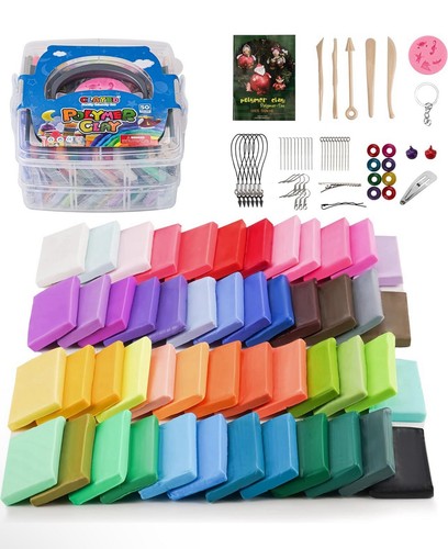50 Colors Polymer Clay Kit Oven Bake Clay Model Clay Non-Sticky Non-Toxic DIY