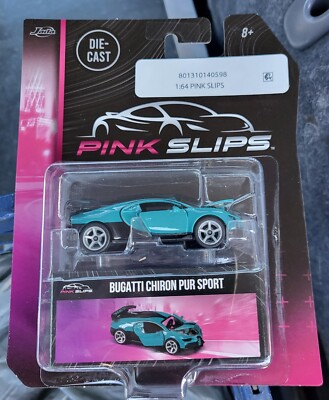 JADA Pink Slips Bugatti Chiron Pur Sport Teal-blue Moving Parts 2023 1:64 NEW
